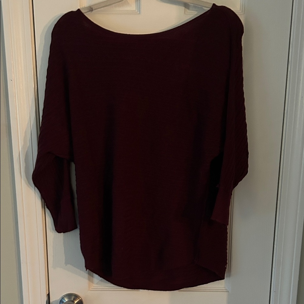 Market & Spruce Women's Boatneck Sweater in Burgundy
